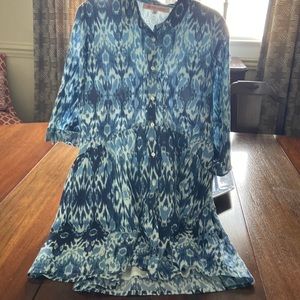 Ro’s Garden blue ikat dress